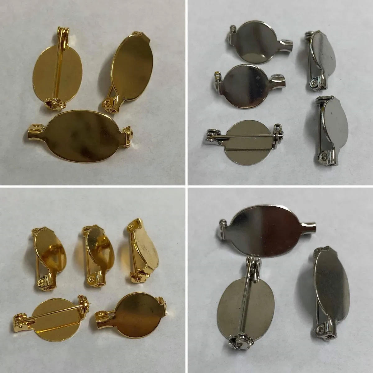 13mm Brooch Settings (25) - Gold