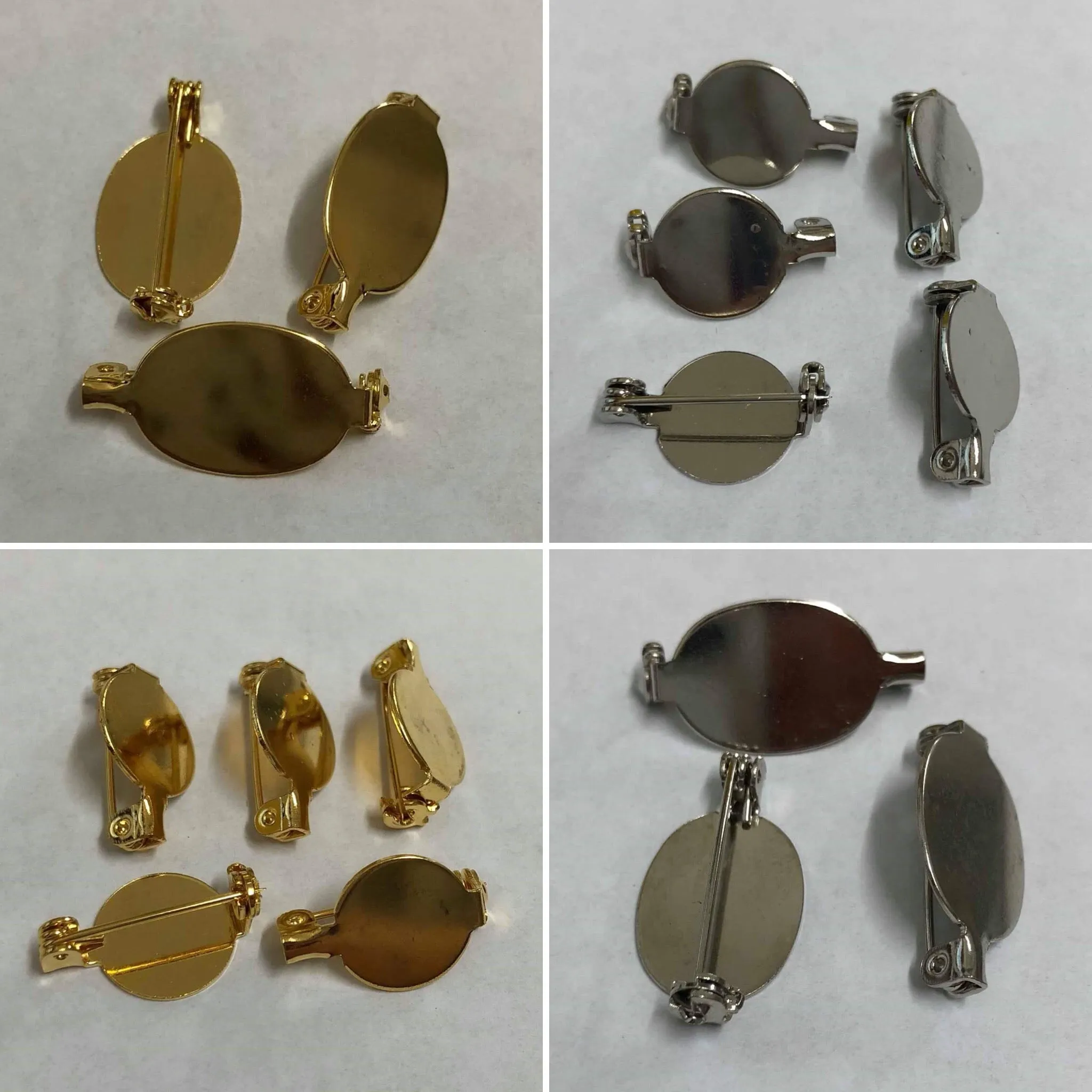 13mm Brooch Settings (25) - Nickel
