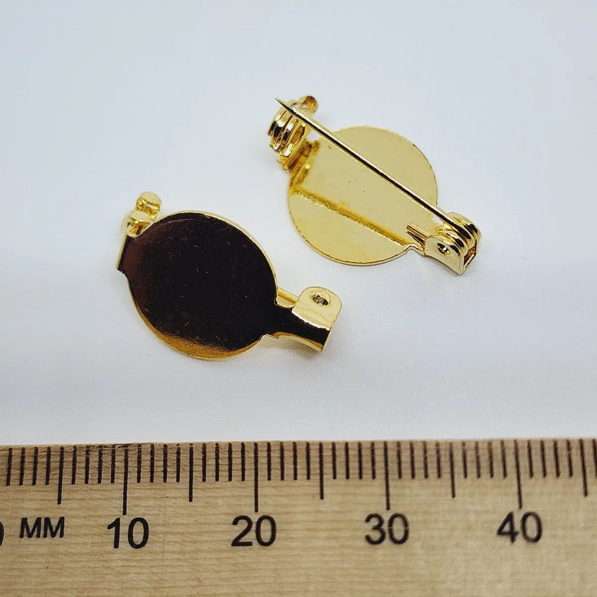 13mm Brooch Settings (5) - Gold