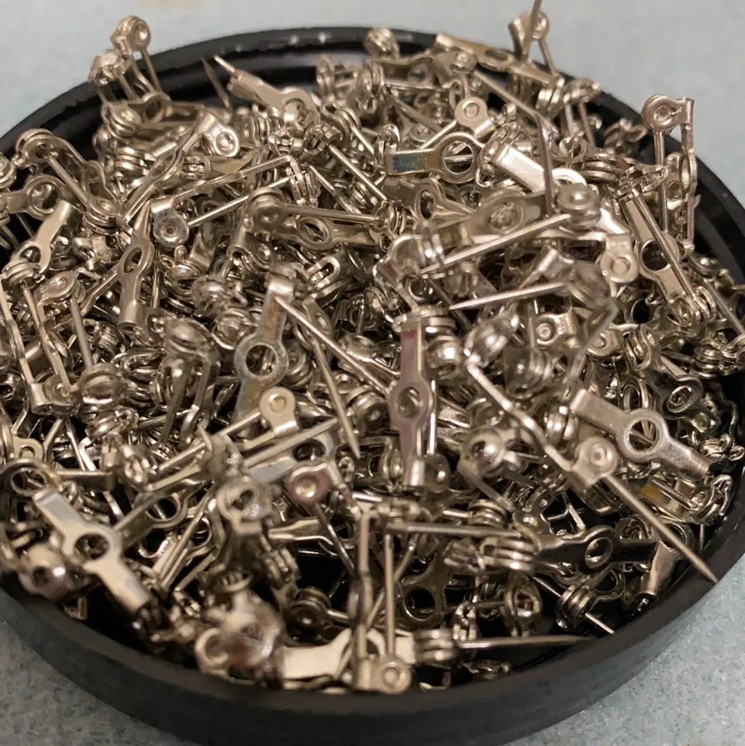 15mm Brooch Back (10) - Nickel