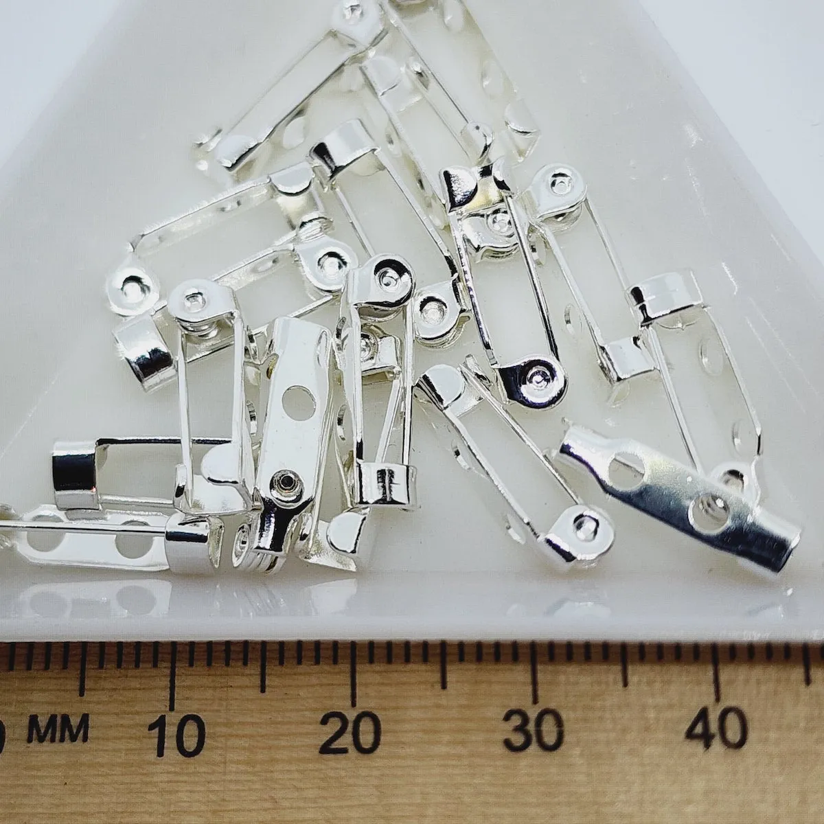 15mm Brooch Back (10) - Silver