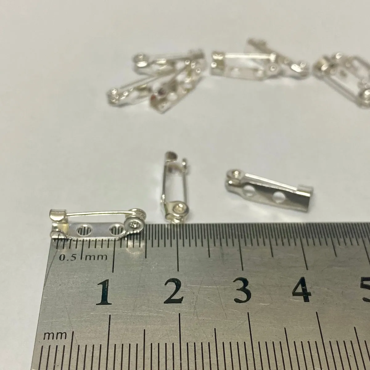 15mm Brooch Back (50) - Silver