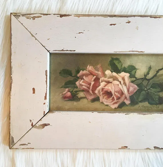 1998 Christine Repasy Reclaimed Wood Frame Art
