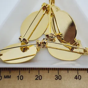 20x14mm Brooch Settings (10) - Gold