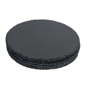 33cm Round Slate Placemats - Pack of Six - By Argon Tableware