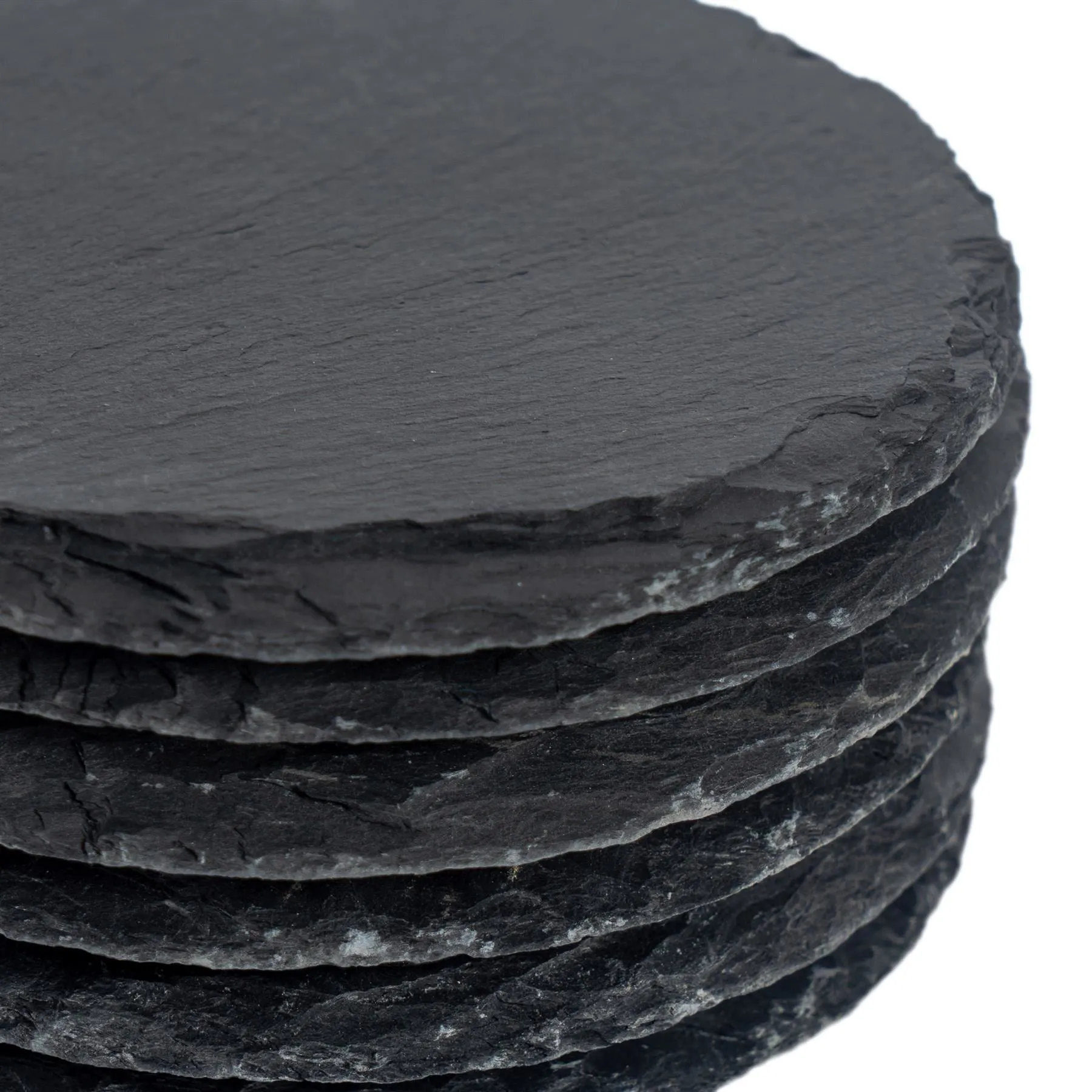 33cm Round Slate Placemats - Pack of Six - By Argon Tableware