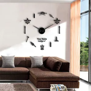 33rd Degree Scottish Rite Clock - Wings Up Frameless Design