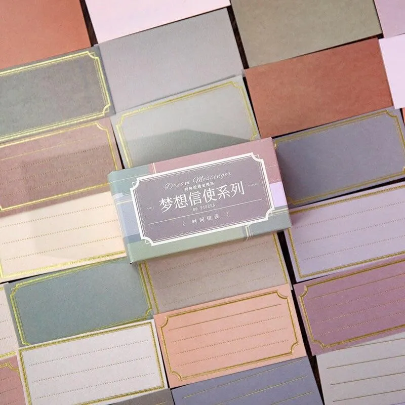 80 Pcs Golden Outlined Label Paper