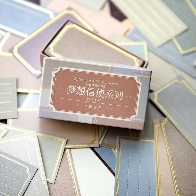 80 Pcs Golden Outlined Label Paper