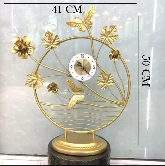Abhsant Table Clock Butterfly Pattern Design Clock for Indoor Battery Powered,for Kids,Bedroom,Travel, Kitchen,Bedside Desktop Patio Garden Home Use(AB-09)