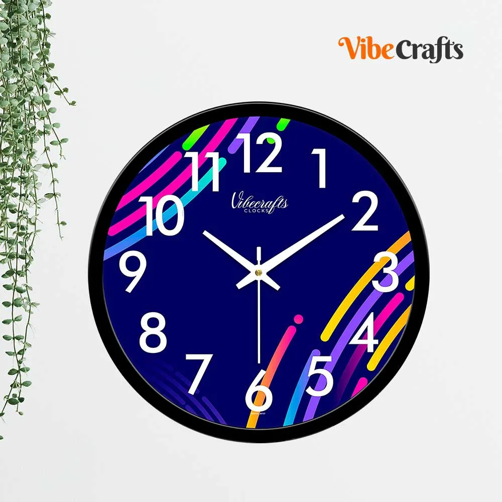 Abstract Colorful Lines Designer Wall Clock