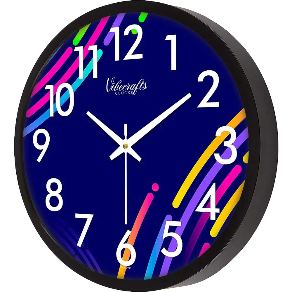 Abstract Colorful Lines Designer Wall Clock