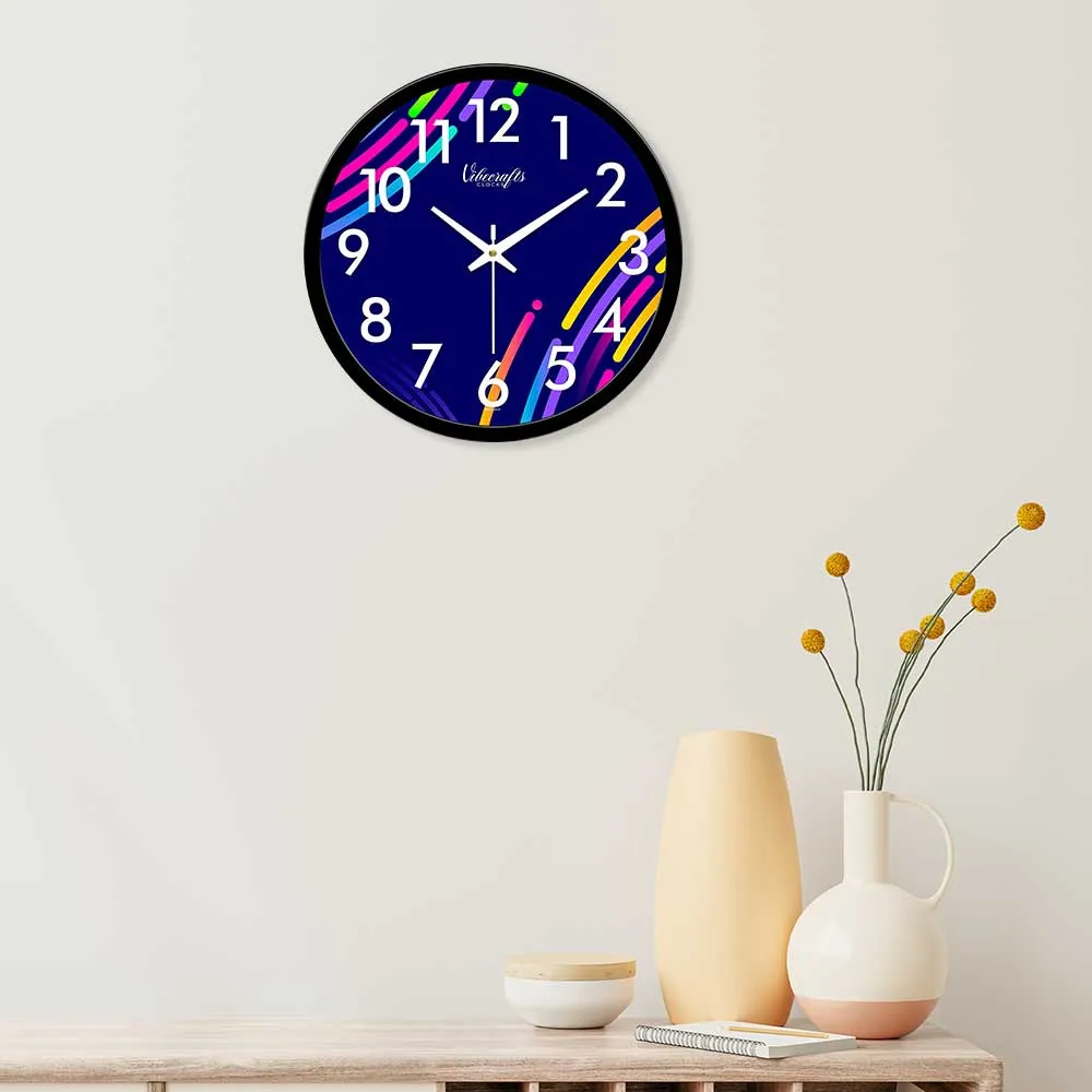 Abstract Colorful Lines Designer Wall Clock
