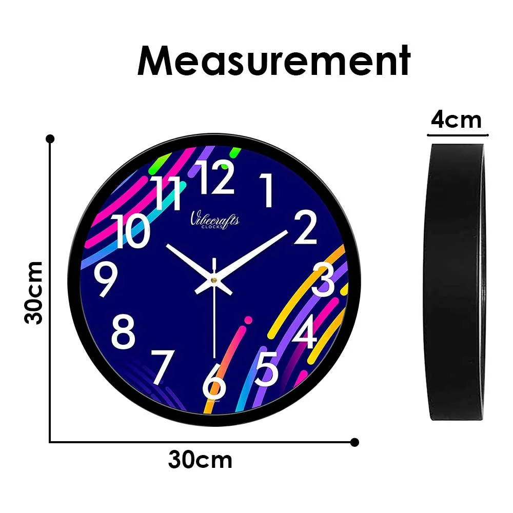 Abstract Colorful Lines Designer Wall Clock
