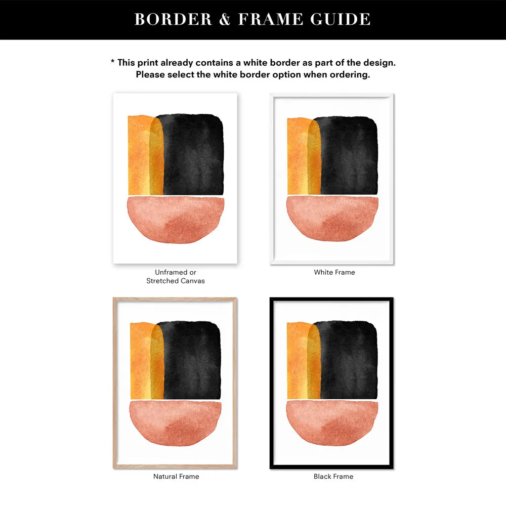Abstract Mid Century | Terracotta on Black I - Art Print