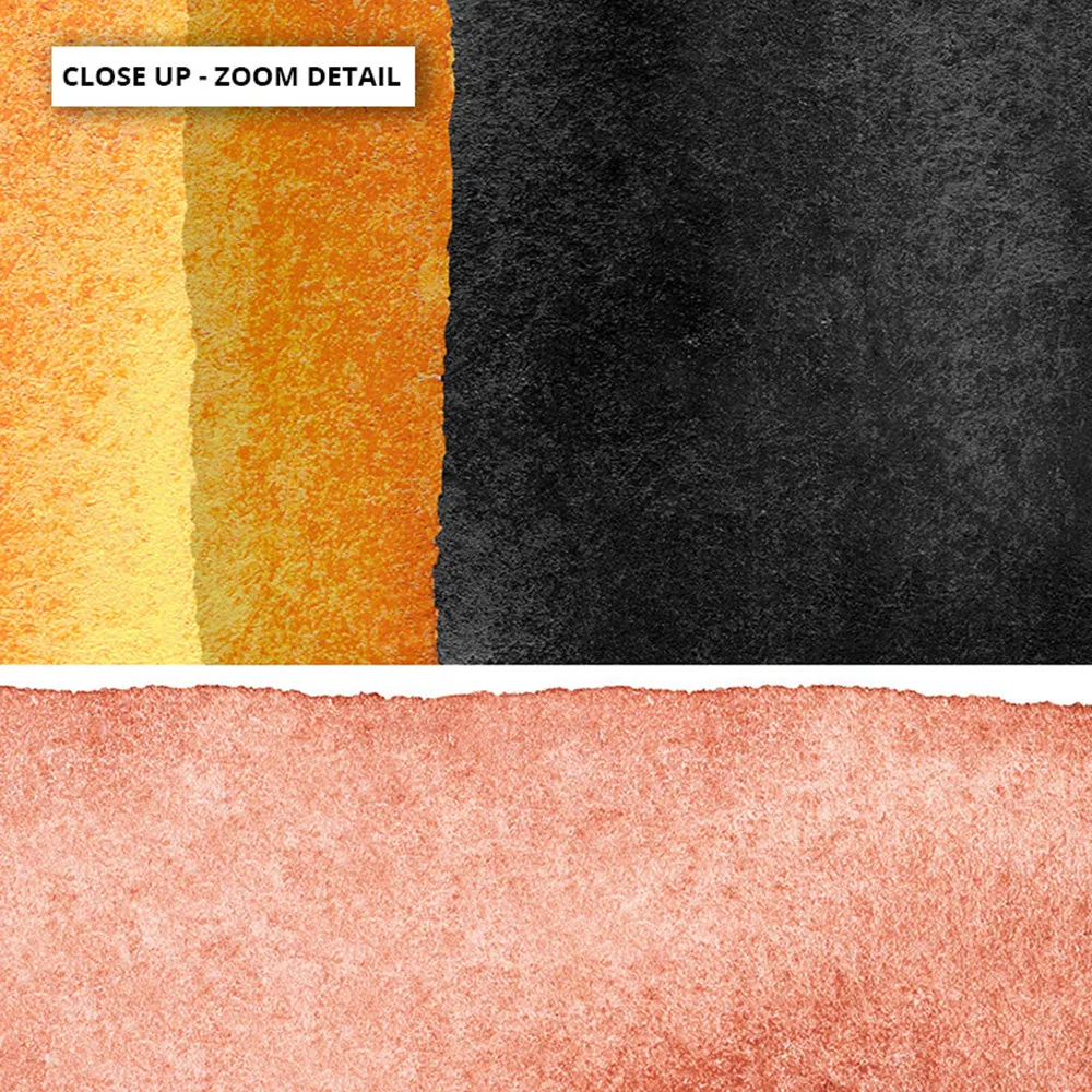 Abstract Mid Century | Terracotta on Black I - Art Print