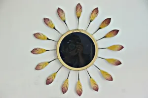 Amazing Metal Mirror Elegant Round Metal Wall Mirror with Unique Design, Stylish Home Decor, Versatile Hanging Options, Perfect for Living Room, Bedroom, and Hallway