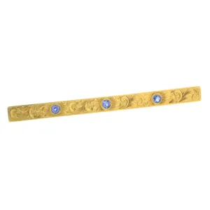 Antique Engraved Sapphire Bar Pin