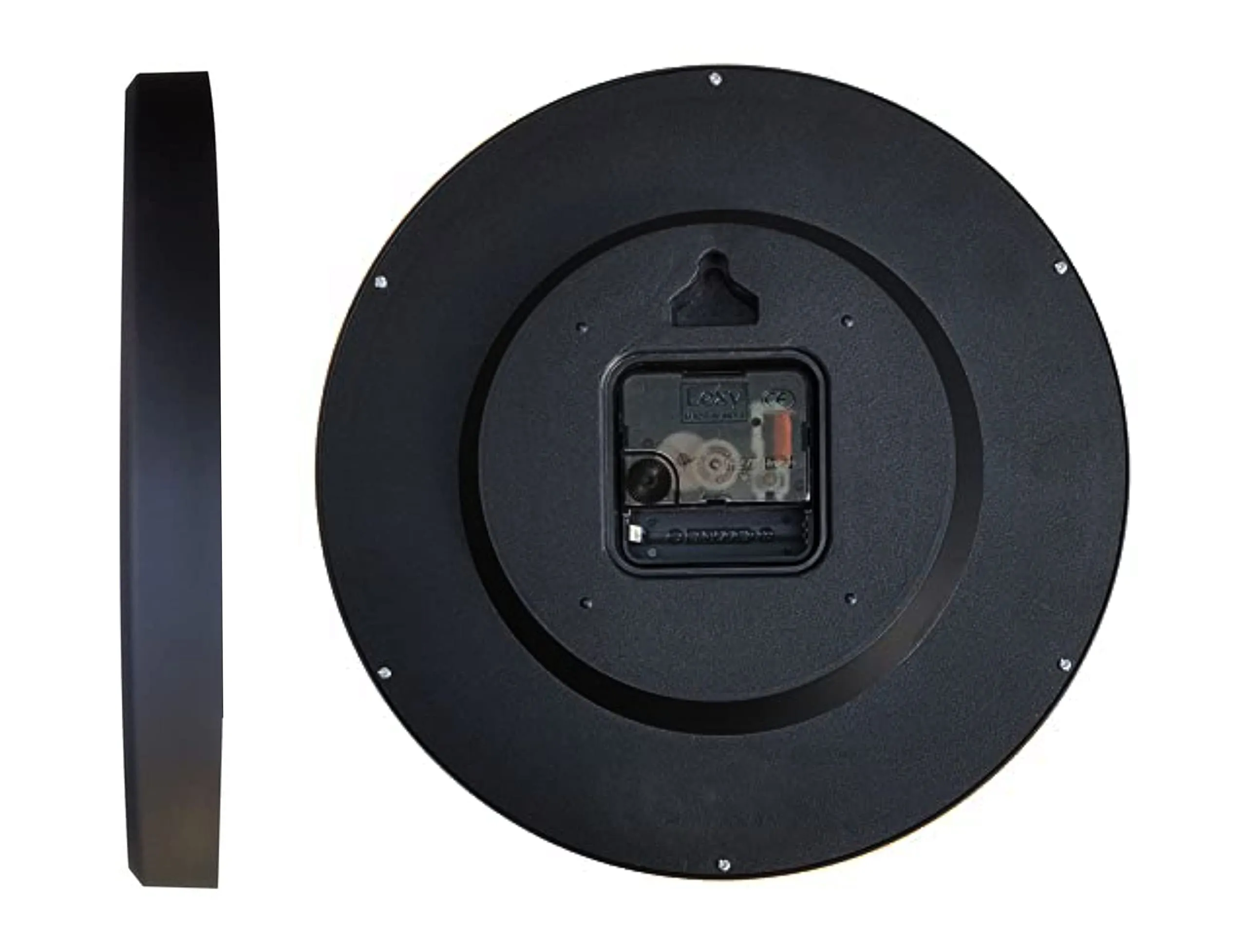 ANTIQUE Plastic Round Shape Wall Clock with Glass (Black Frame, 12.5-inch)