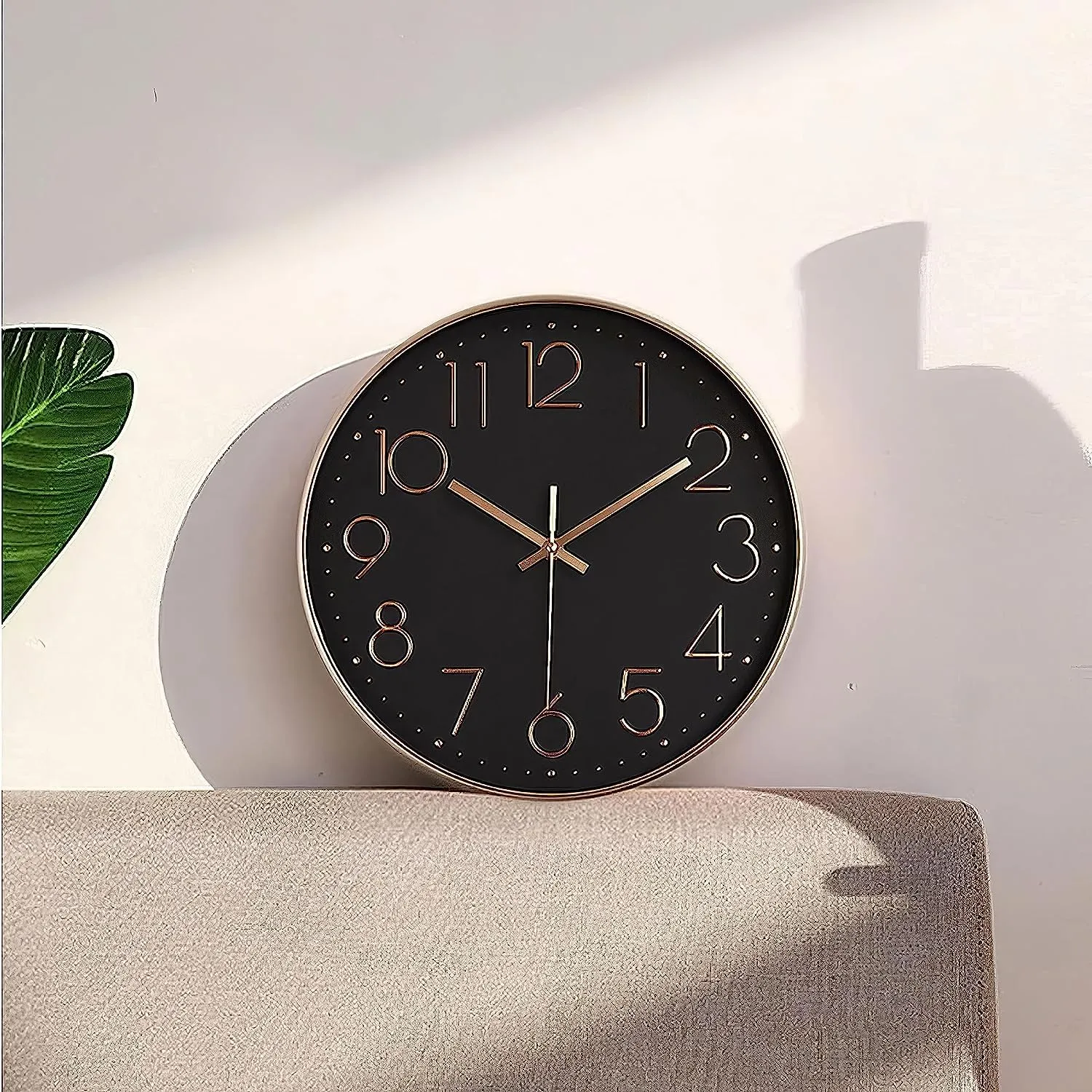 Asterin sales Wall Clock 12 Inches Non-Ticking, Silent Wall Clock for The Home A Living Room Wall Clock A Bedroom Wall Clock Modern and Chic Round Wall Clock for Home (Black & Gold)