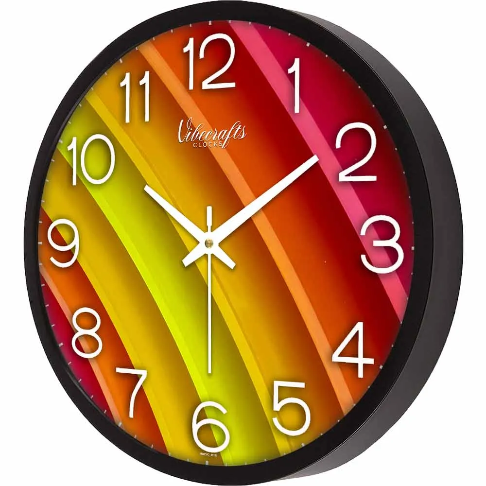 Attractive Rainbow Design Printed Wall Clock
