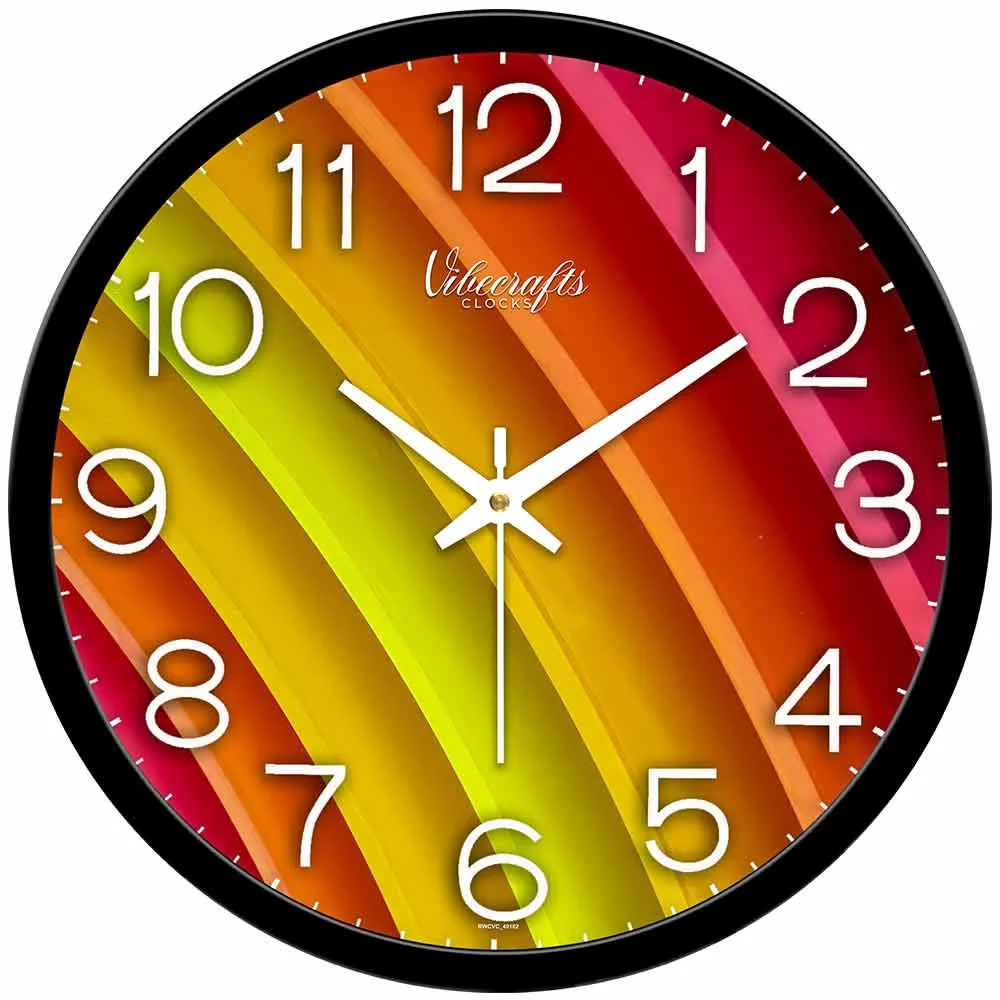 Attractive Rainbow Design Printed Wall Clock