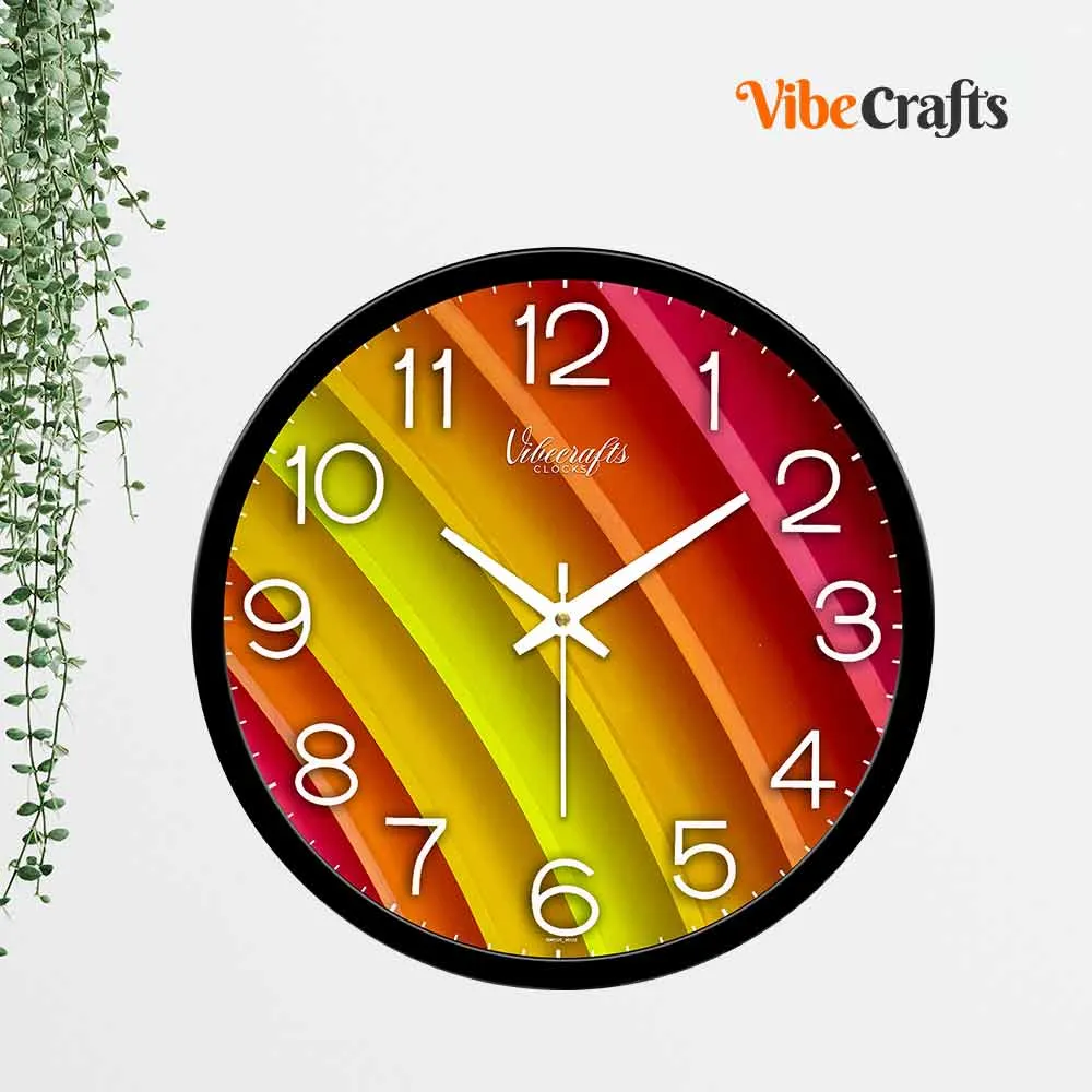 Attractive Rainbow Design Printed Wall Clock