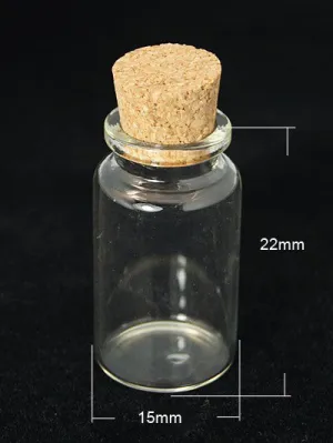 AVBeads Clear Glass Bottles for Glass Charms with Cork 35mm x 16mm 12sets