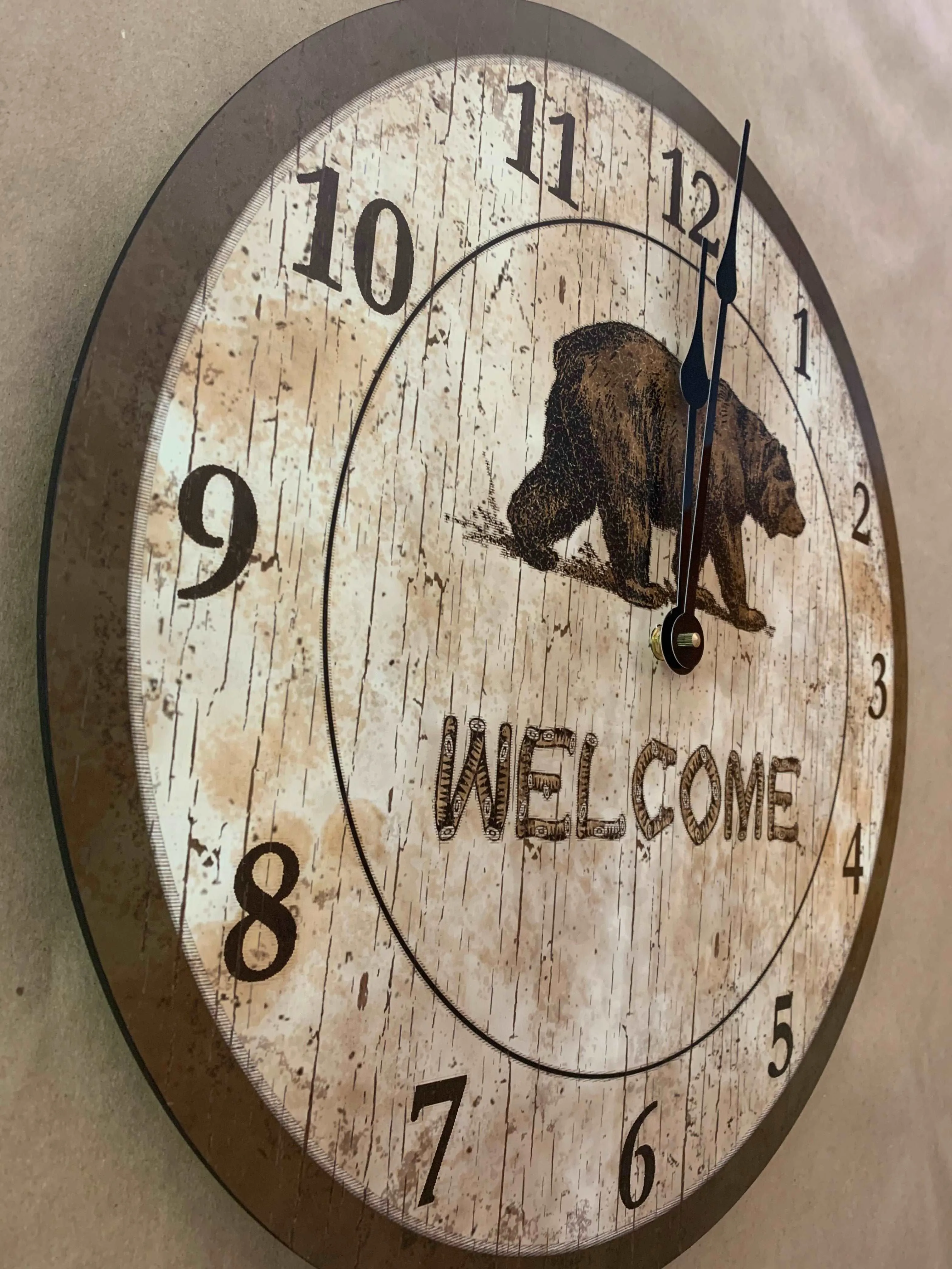 Bear Wall Clock- Welcome Clock