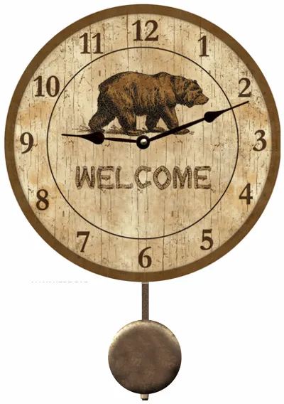 Bear Wall Clock- Welcome Clock