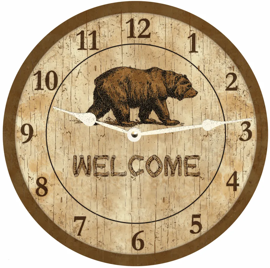 Bear Wall Clock- Welcome Clock