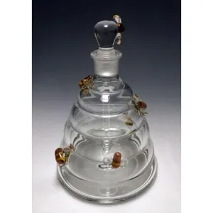 Beehive Glass Perfume Bottle Bees Line by Sage Churchill-Foster, Sage Studios