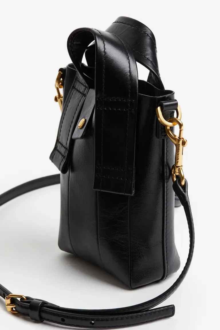Bimba Y Lola leather shoulder bag, black