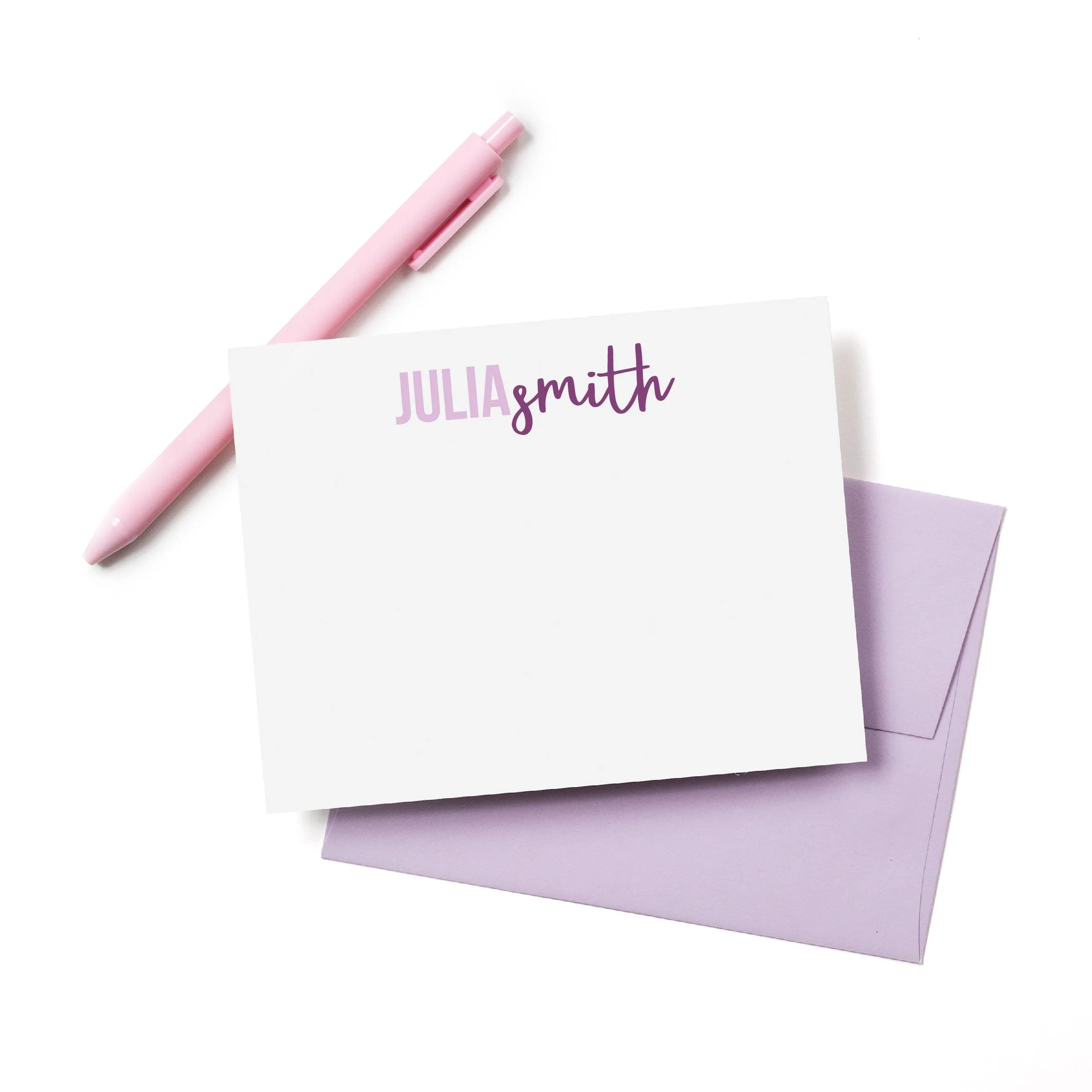 Block and Script Personalized Stationery