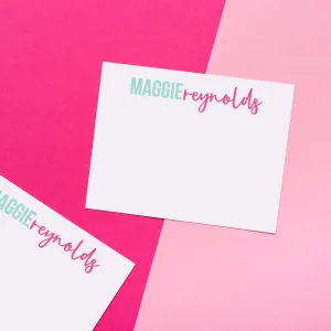 Block and Script Personalized Stationery