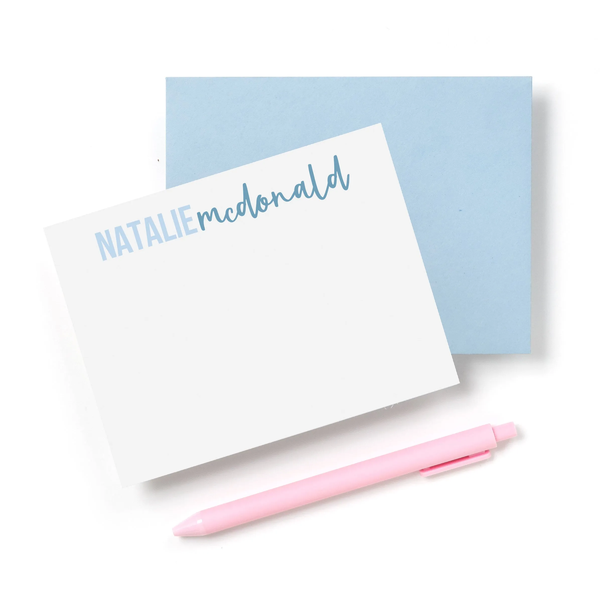 Block and Script Personalized Stationery