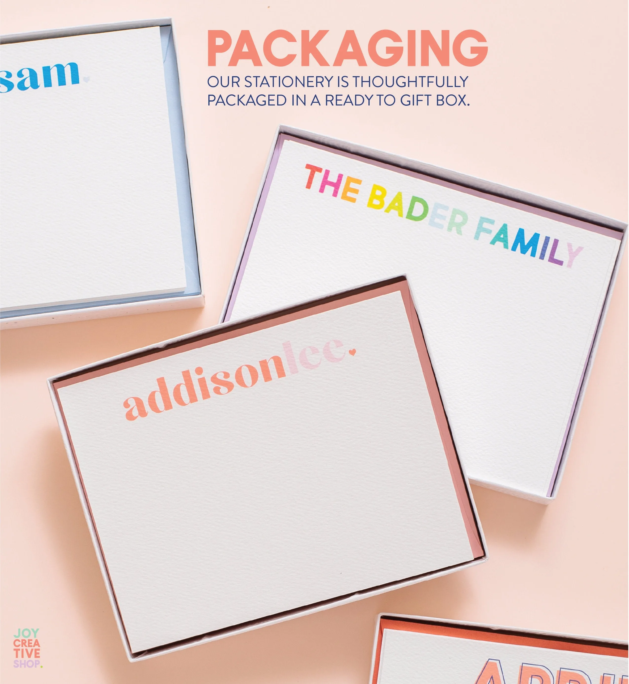 Block and Script Personalized Stationery