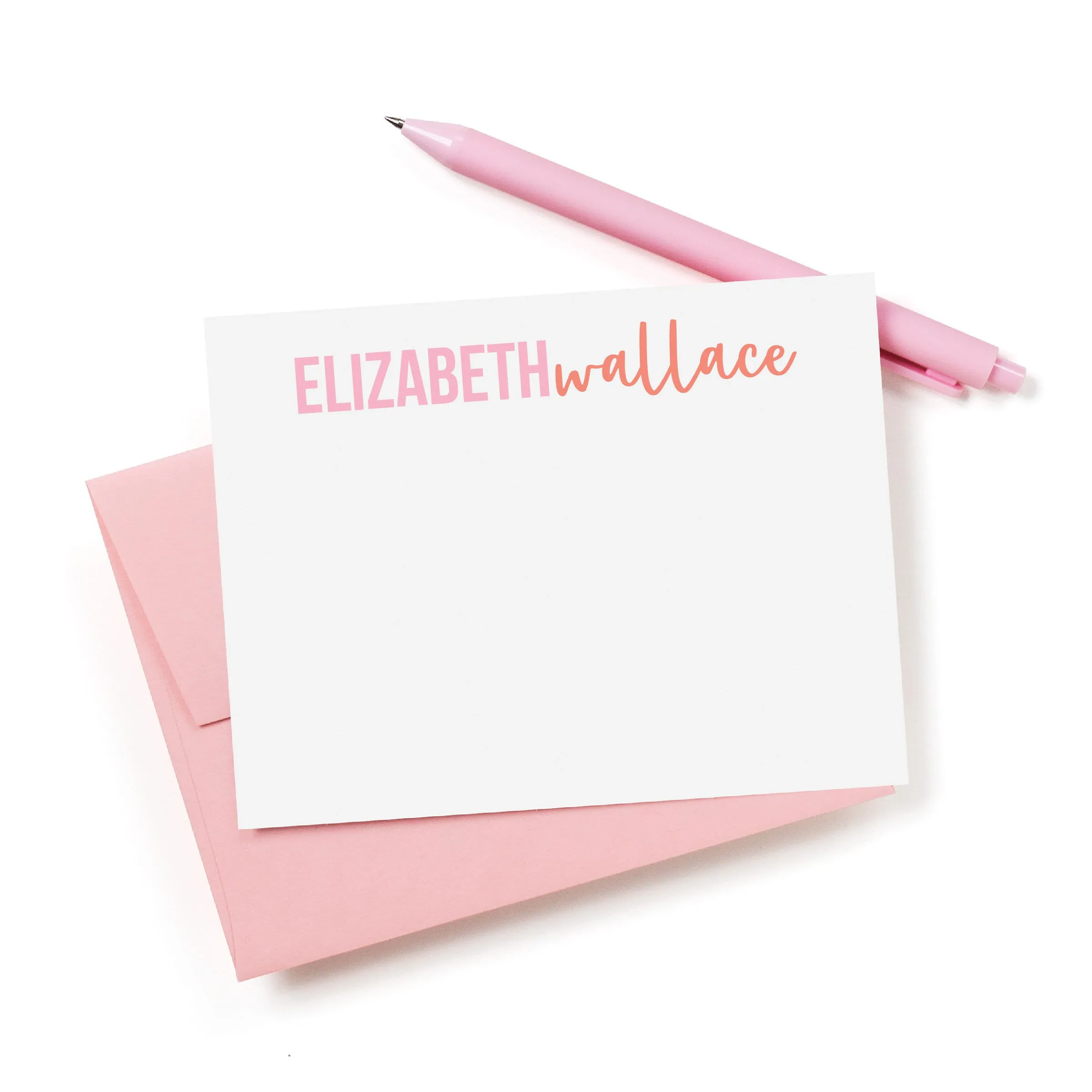 Block and Script Personalized Stationery