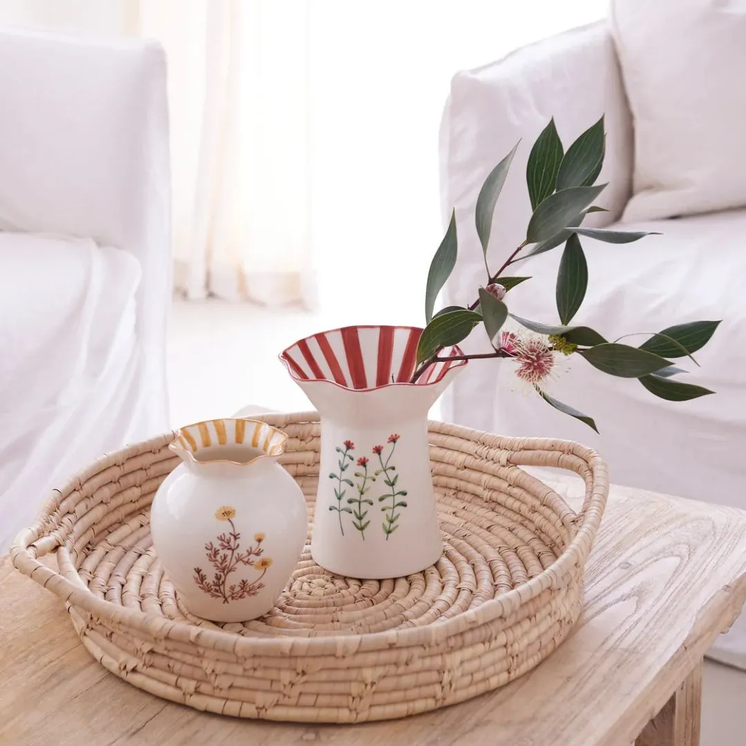 Blossom Squat Mustard Vase