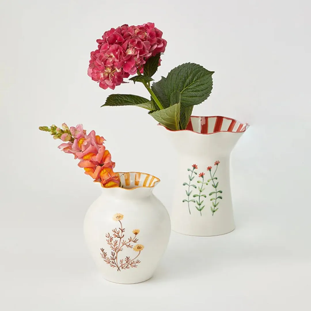 Blossom Squat Mustard Vase