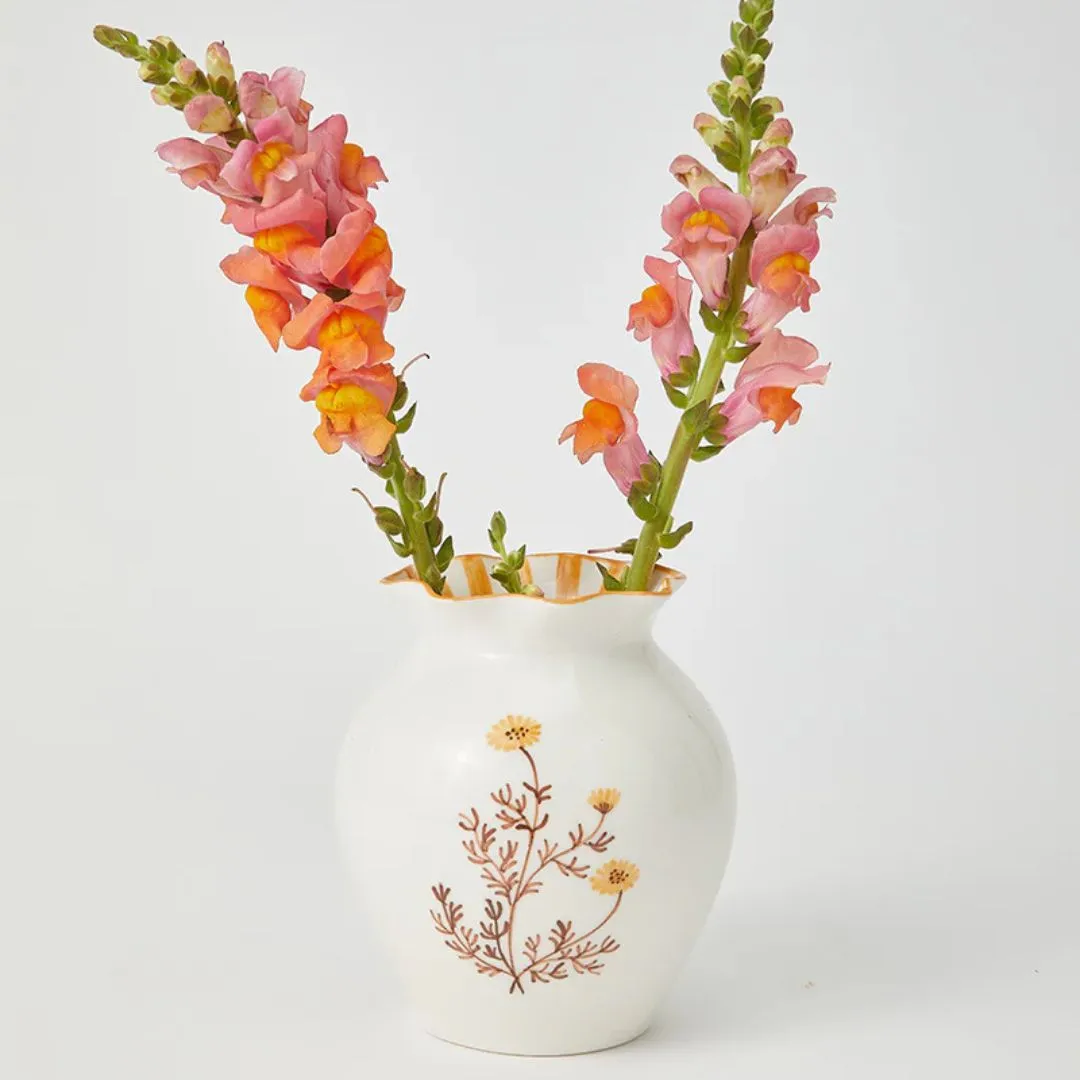 Blossom Squat Mustard Vase