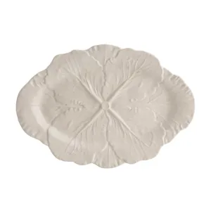 Bordallo Pinheiro Cabbage Oval Platter Beige 37.5cm