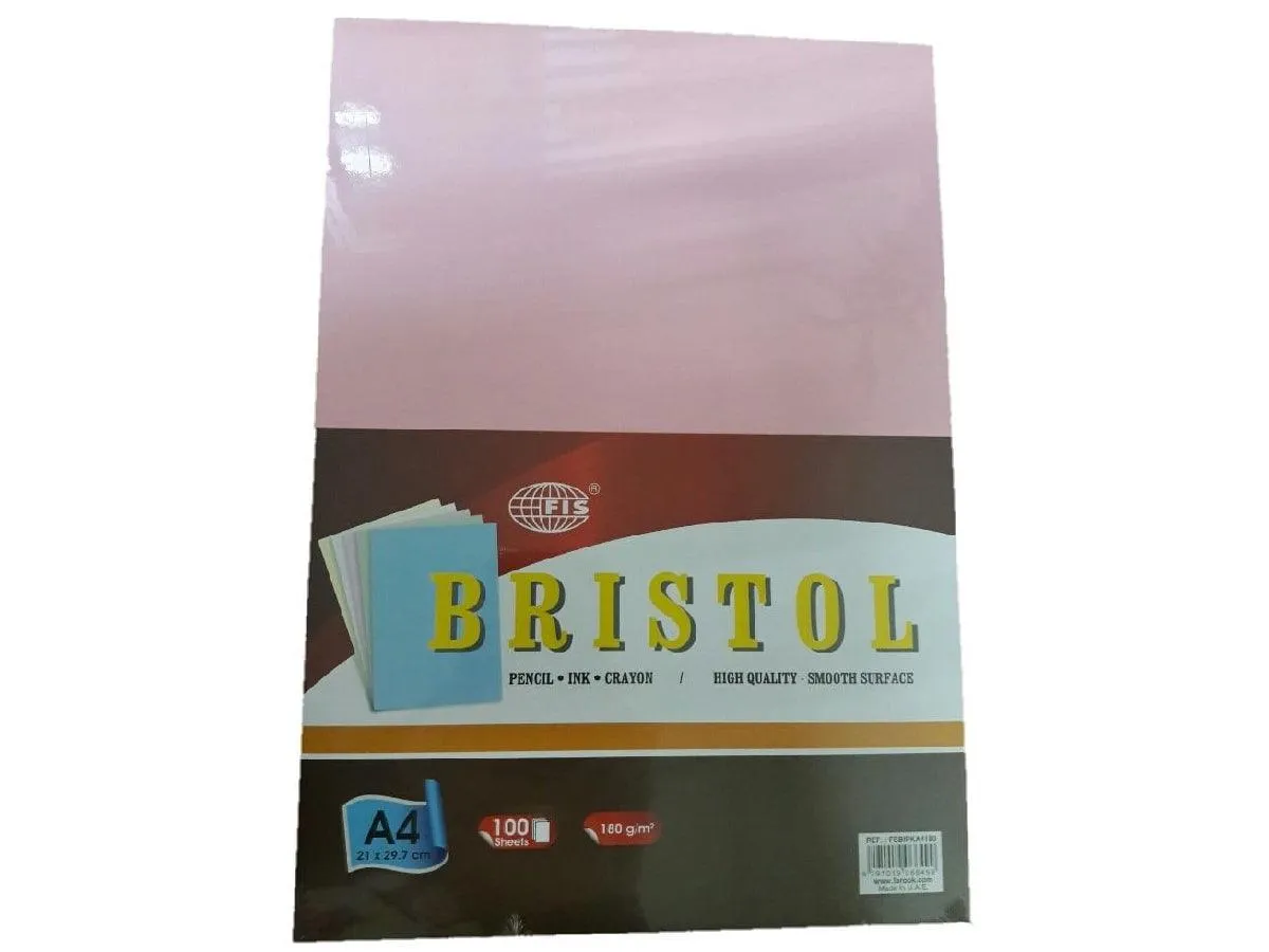 Bristol Paper 180gsm, A4 Size, 100Sheets-pack Pink
