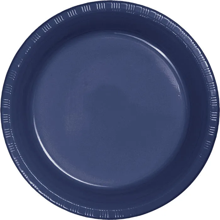 Bulk Navy 6.75 inch Plastic Dessert Plates (240 per Case)