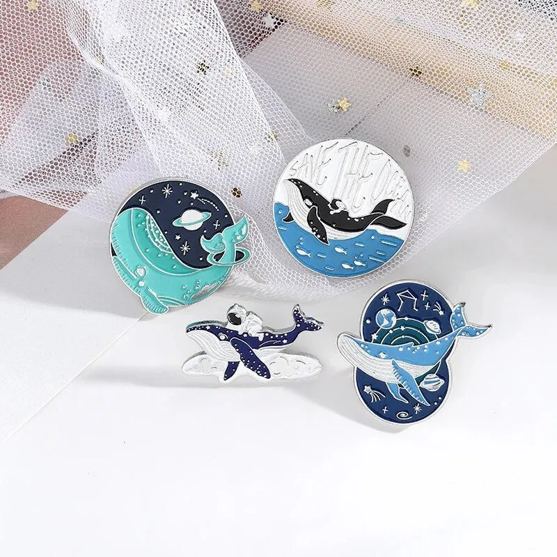 Cartoon Whale Pins