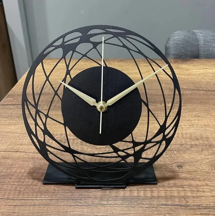 Cartvilla Metal Tabletop Desk Clock, Office Clock Decor, Above Desktop Clock, Office Gift,Business Gift Idea,Silent Metal Desk Clock,Shelf Clock Decor