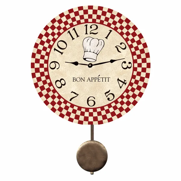 Chef Wall Clock- Bon Appetit Clock- Kitchen Clock