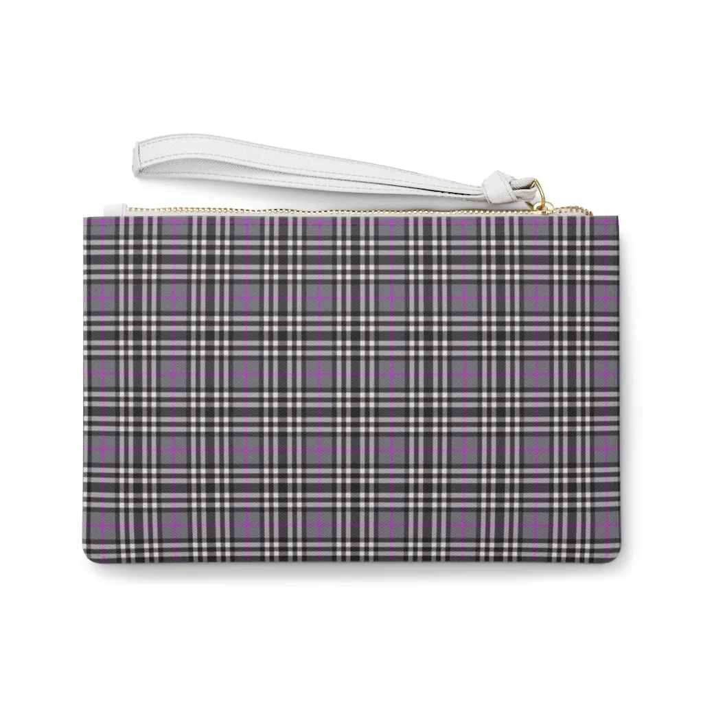 Clutch Bag- Pink & Grey Plaid