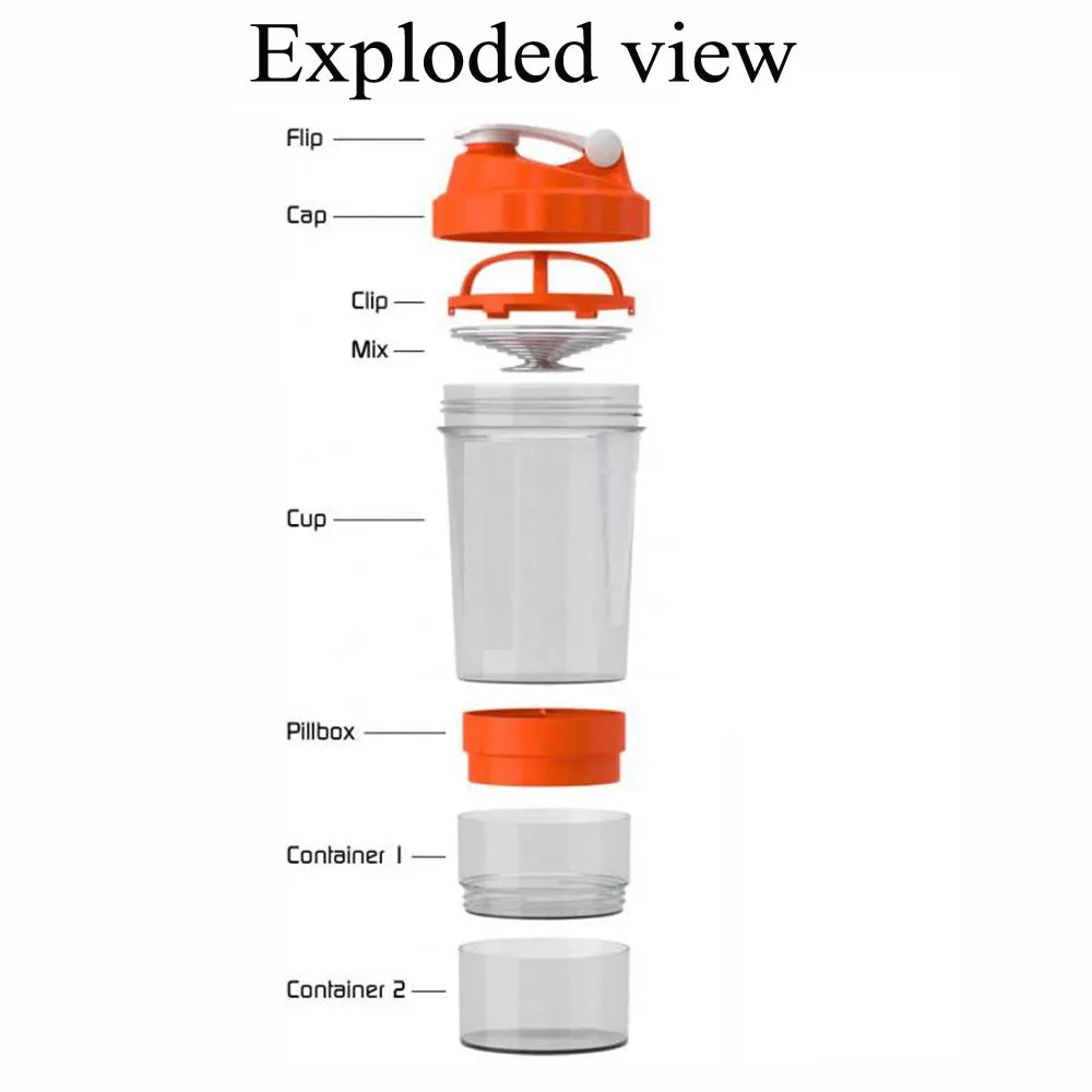 Creative Protein Powder Shaker Bottle Powerful Leakproof