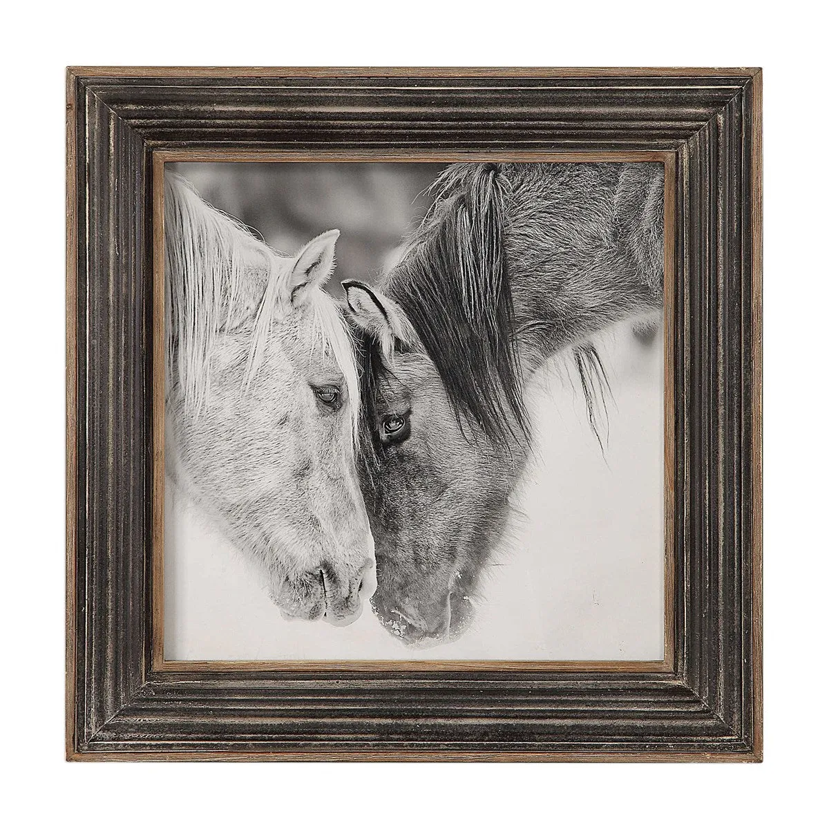 Custom Horse B&W Framed Print
